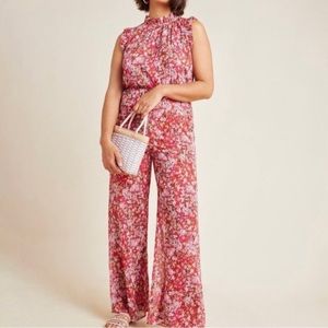 Anthropologie Ali & Jay Red Floral Troubadour Jumpsuit Size Small